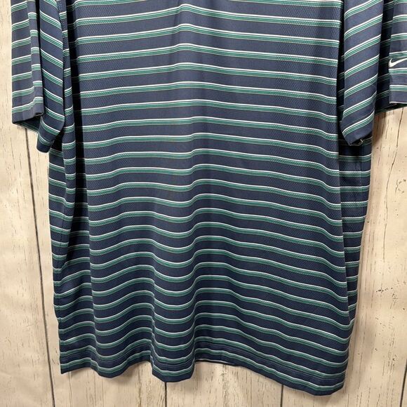 Nike Golf Mens Fit Dry Striped Short Sleeve Casual Summer Collared Polo Shirt - Picture 9 of 13